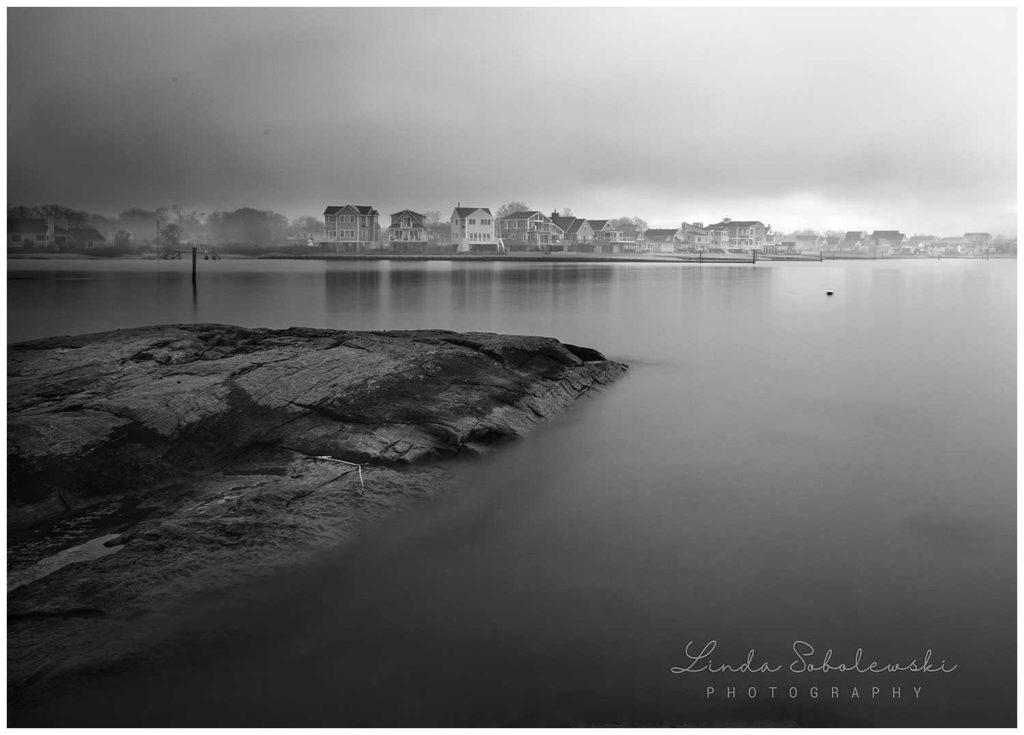 foggy morning at chapman beach, westbrook ct photographer