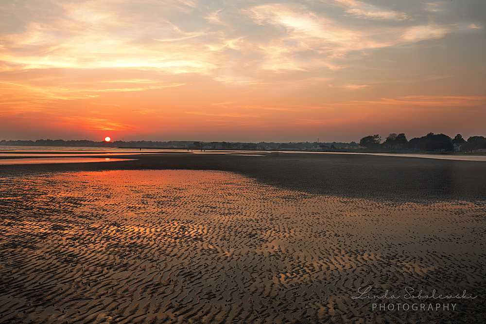 beautiful sunset at low tide, old Saybrook Ct photographer