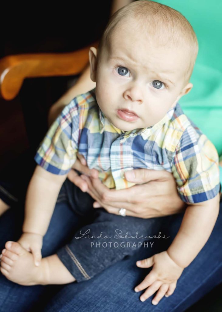 baby boy with beautiful blue eyes