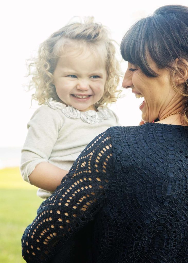 cute little girl laughing with her mother, Waterford family photographer