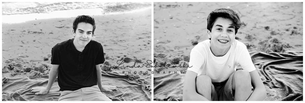 teenage boys posing at the beach, branford ct family photographer