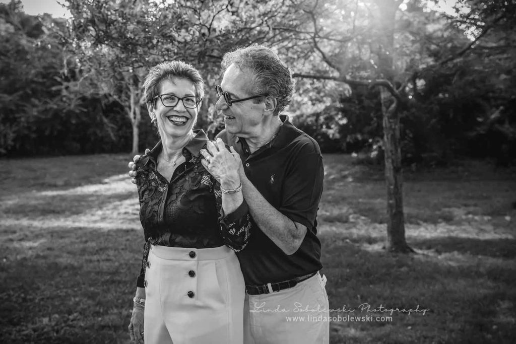 black and white image of grandparents at Saybrook point inn, family photo session