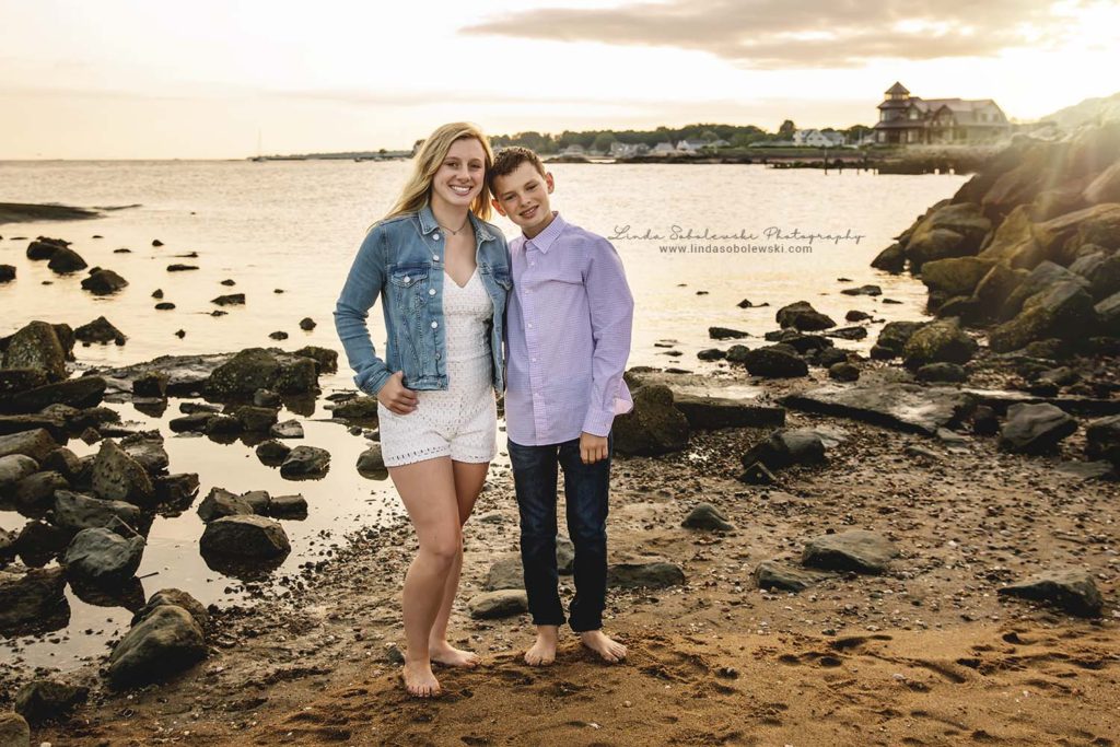 brother and sister at the beach, madison ct photographer