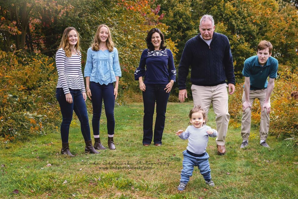 family of five at a fall family photo session, Madison, CT photographer