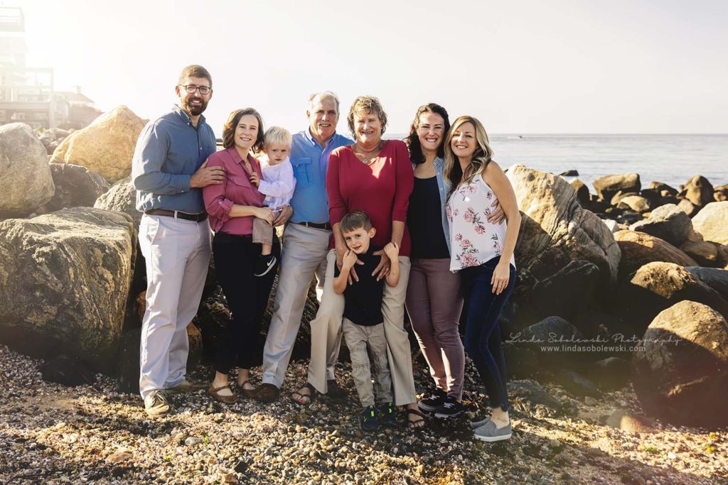 extended family session at the beach, Old Saybrook Family Photographer