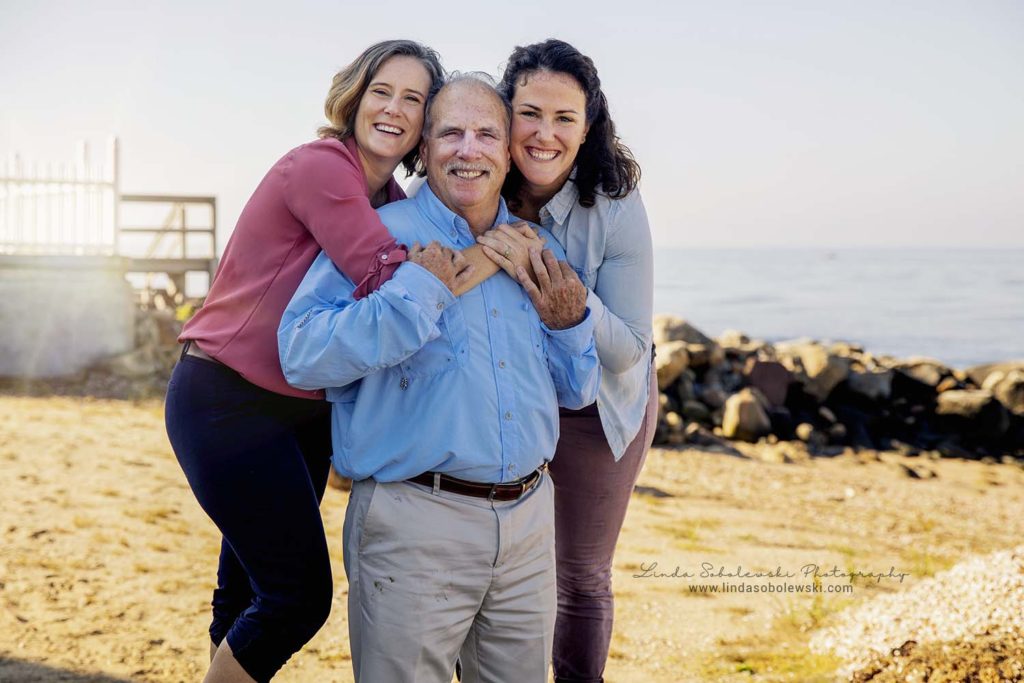 father with his daughters, Old Saybrook Connecticut photographer