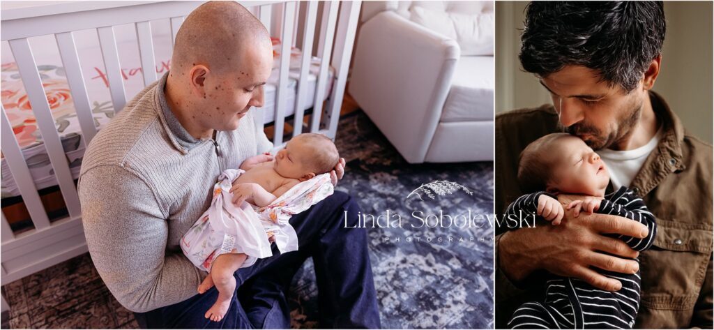dads holding their newborn babies, Old Saybrook CT Family and newborn photographer