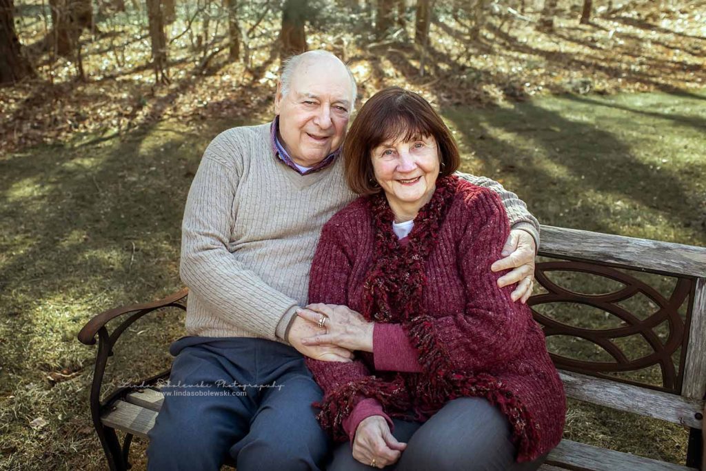 husband and wife with arms around each other, Madison CT extended family photo session