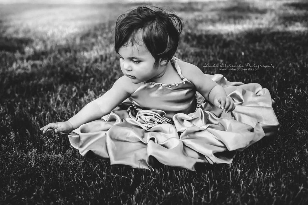 one year old baby in pink dress, Connecticut Family Photographer