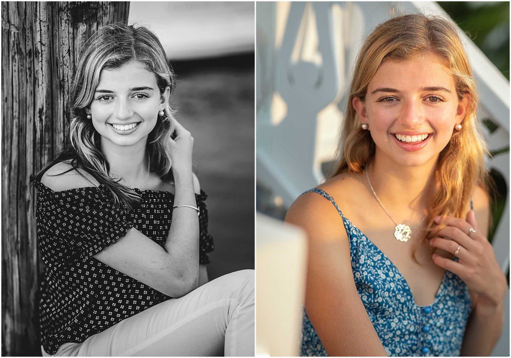 two images of a teenage girl, CT High School Senior Portrait Session, CT High School Senior Photographer