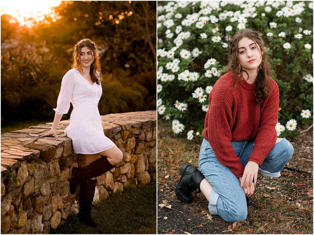 girl in white dress in beautiful glowing light, CT's best family and high school senior photographer