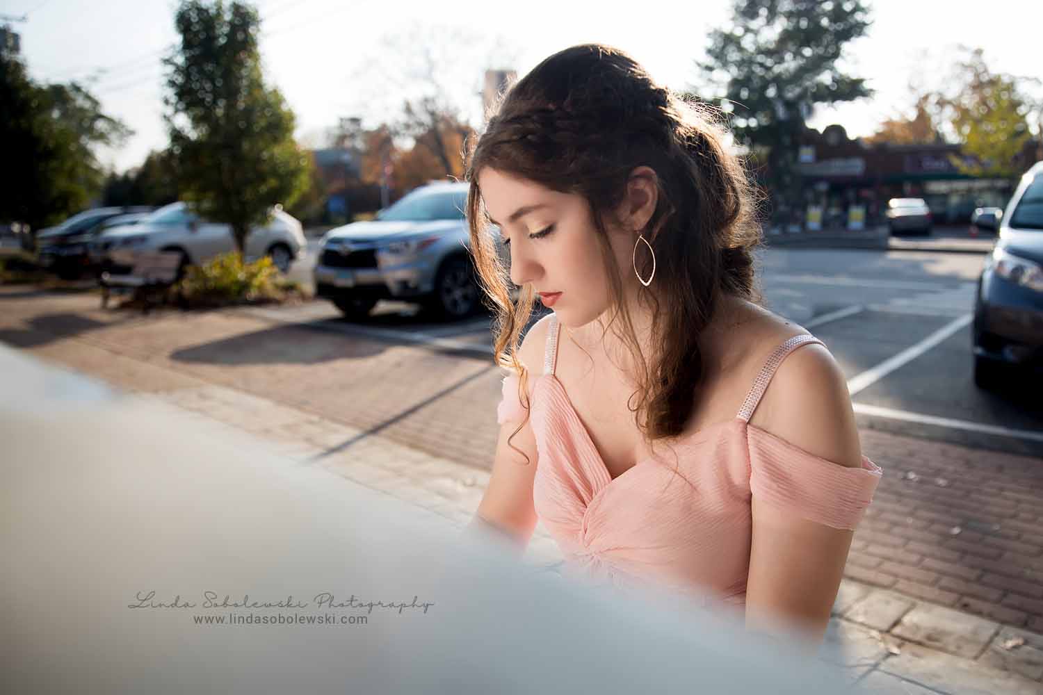 girl in pink dress, CT High School Senior Photography