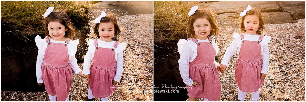 two little girl in pink dresses, CT Shoreline Photographer