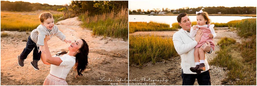 parents holding their little children, Old Saybrook Family Photographer