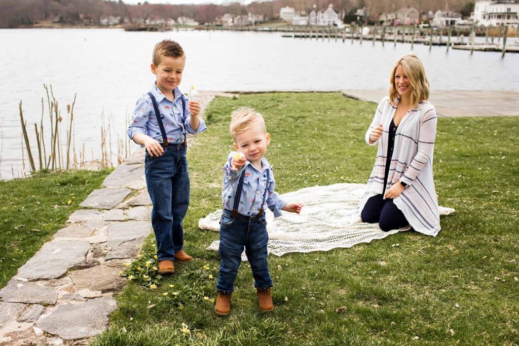two little boys hugging their mom, mother's Day Photos, Essex, CT Photographer