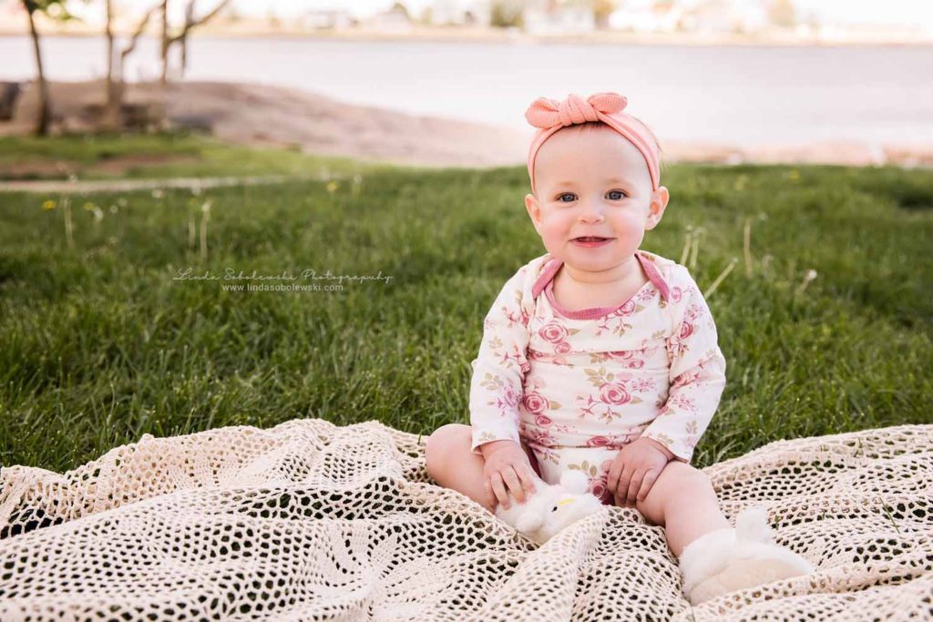 baby girl smiling, Spring Photography session, CT baby photographer