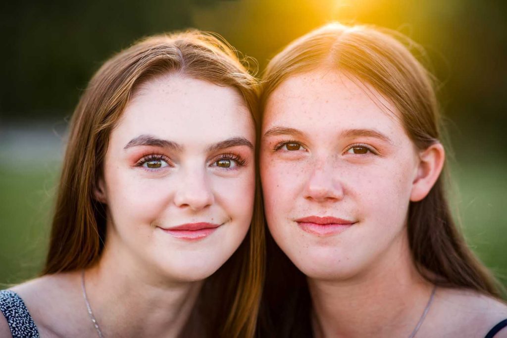 portraits of two sisters, Madison and Guilford, CT family photographer