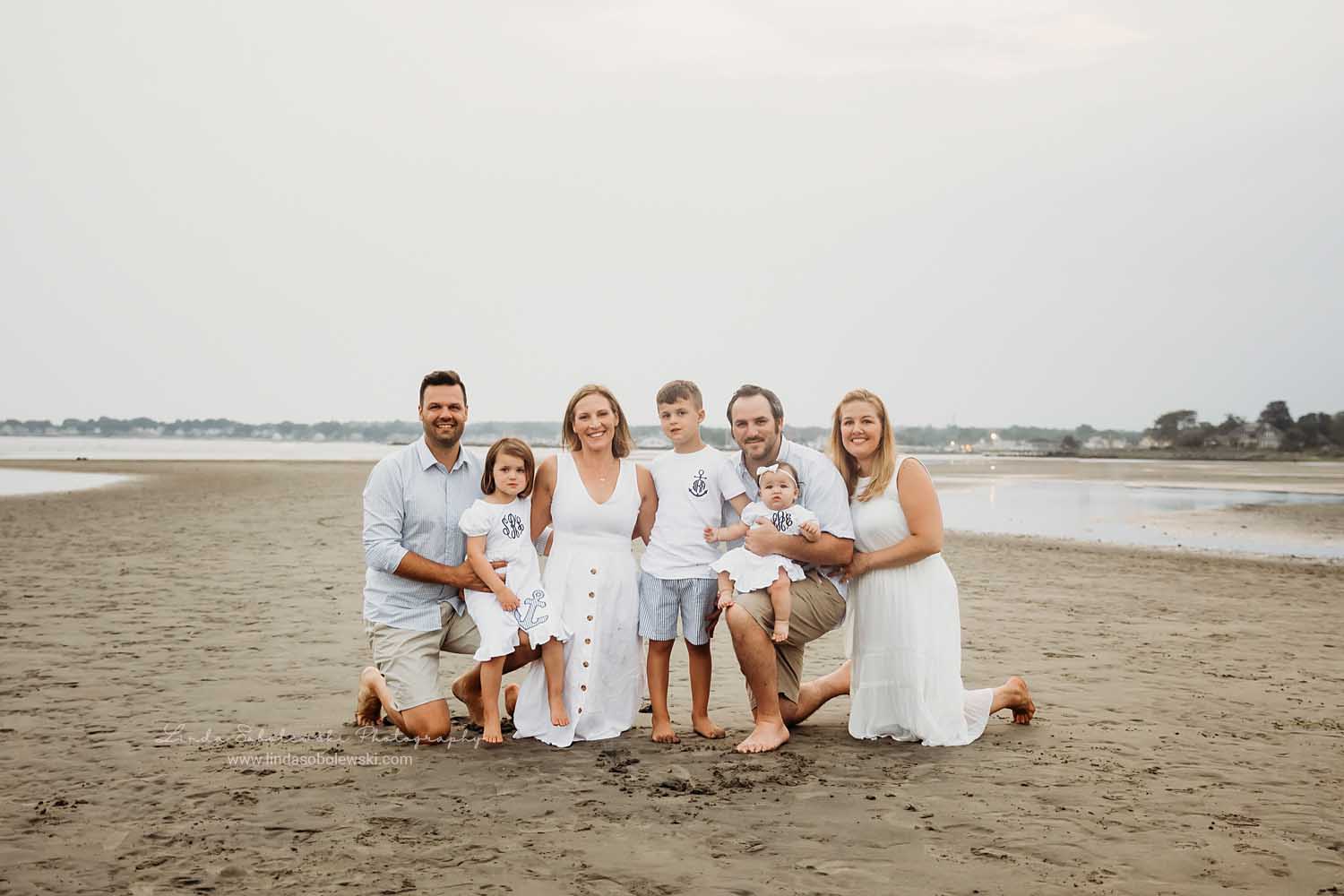 large family at the beach, stunning family photo shoot in Old Saybrook, CT