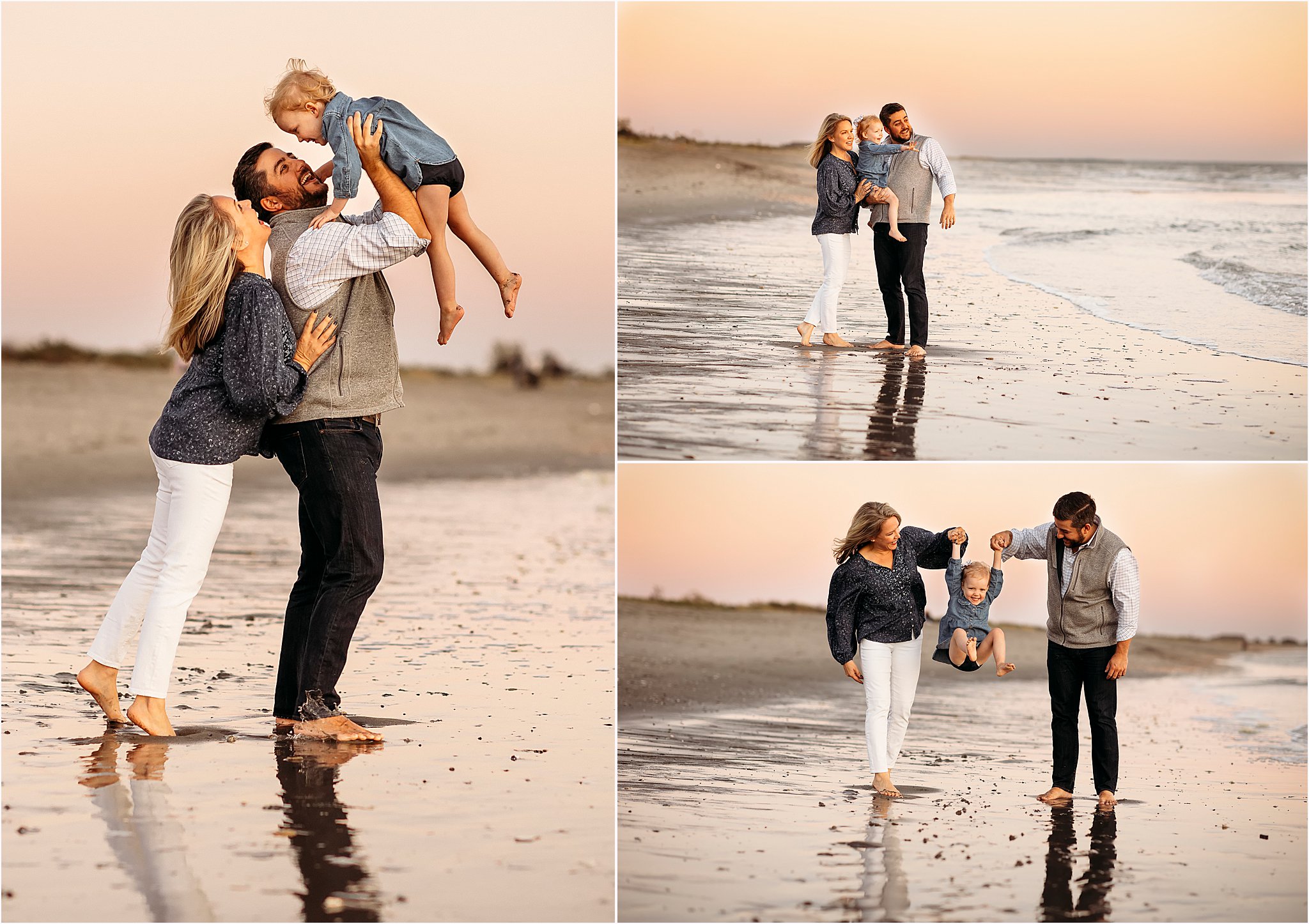 family with little girl at the beach, Gorgeous Family photos at the beach, Madison, CT photographer