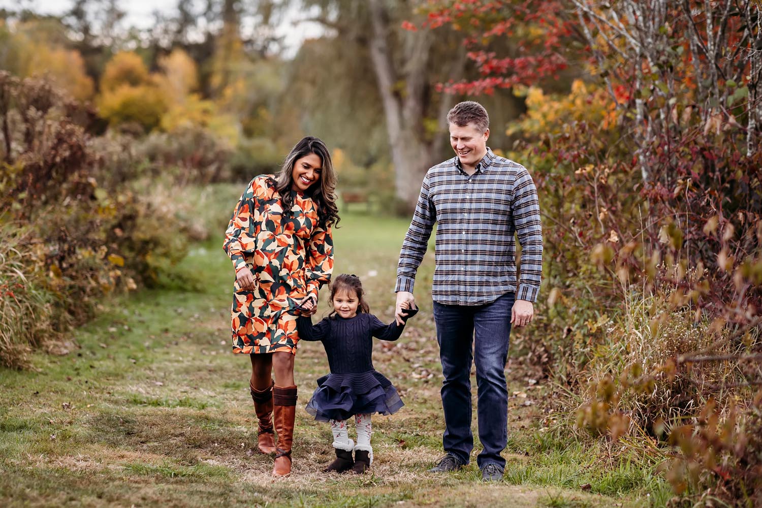 family walking together at the park, Fall Mini-Sessions Madison CT Best family photographer