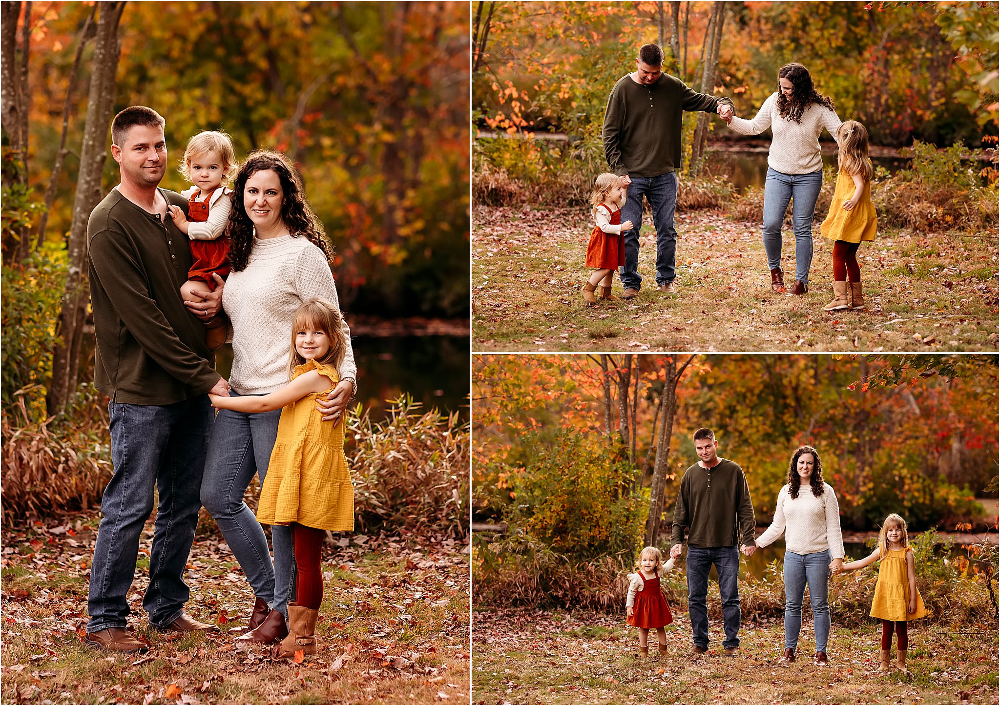 family of four during fall mini-sessions, Old Lyme, CT Beach Photoshoot