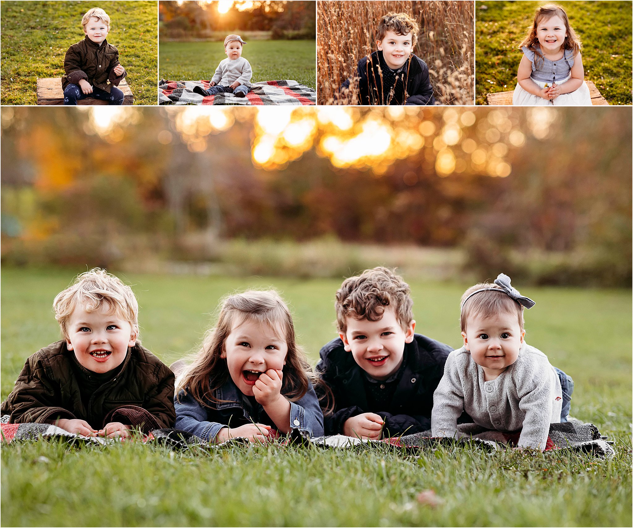 images of four children at the park, Outdoor Family photography sessions in Madison CT