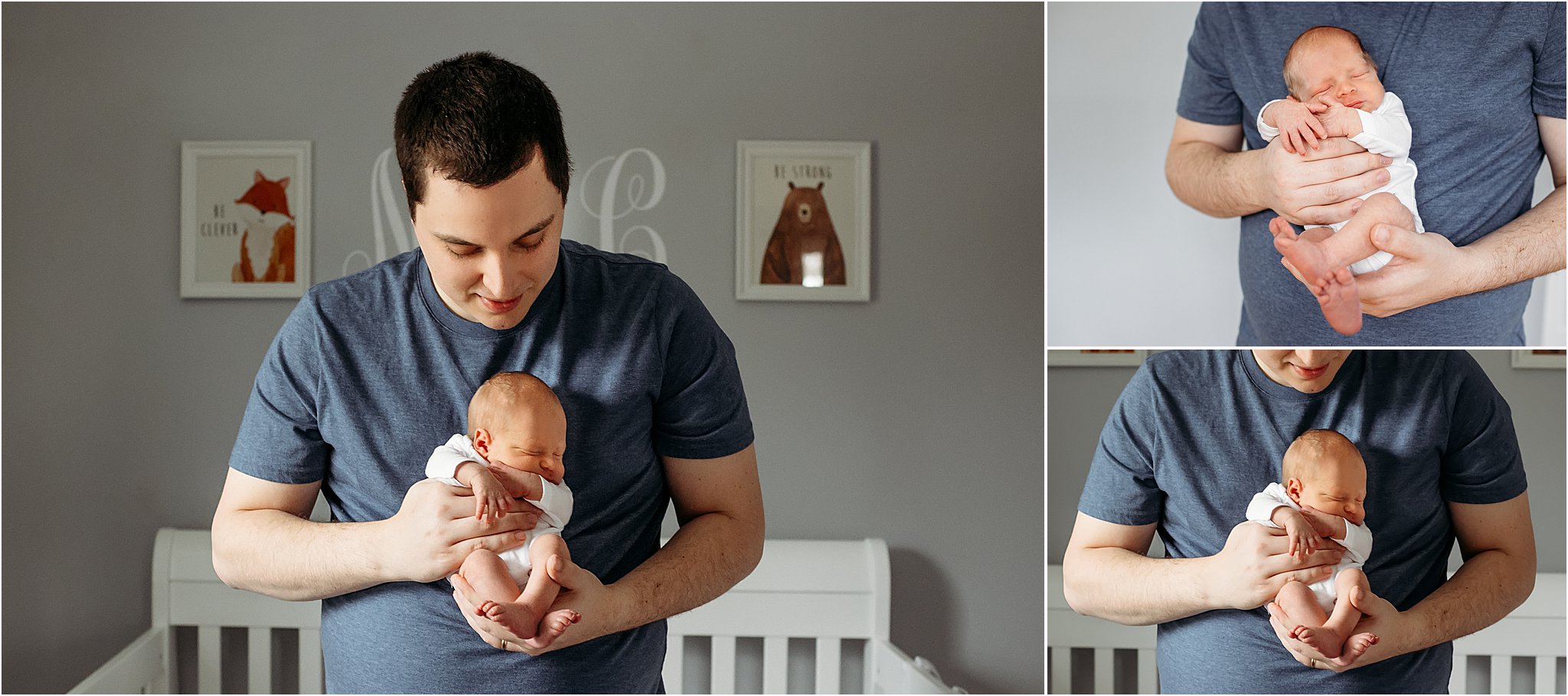 father holding his newborn baby boy, Madison CT Newborn photographer