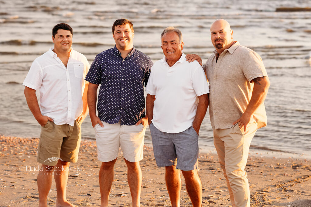 four men at the beach, Old Saybrook Best family and senior photographer
