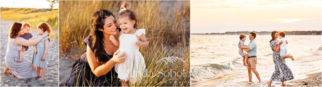 families on the beach during sunset, CT Senior Photographer, 2021 Sessions Superlatives