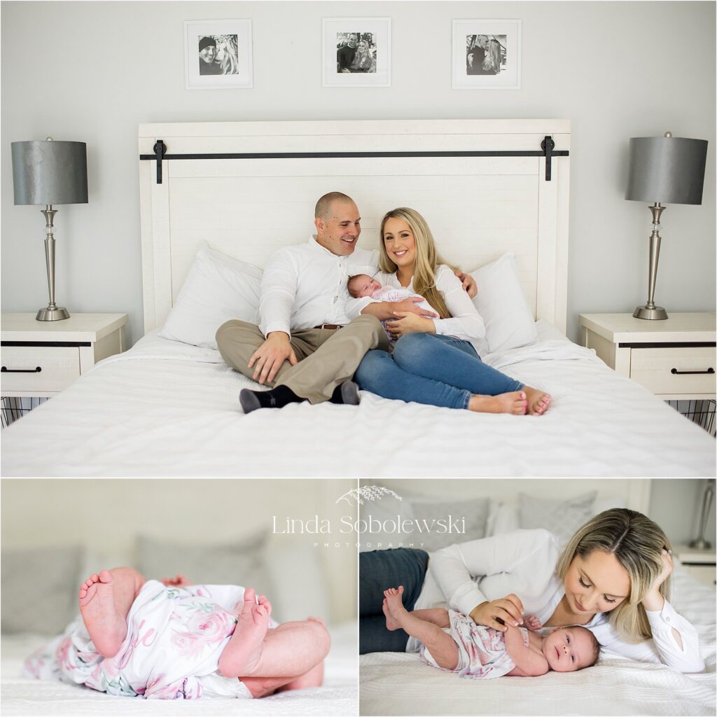 mother and father with their newborn baby, CT Newborn photographer blog post about what happens at a lifestyle newborn session