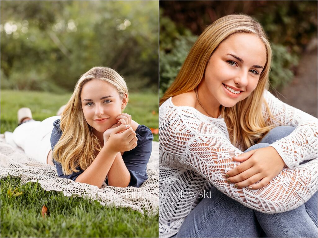 High school senior at the park, Florence Griswold photography session