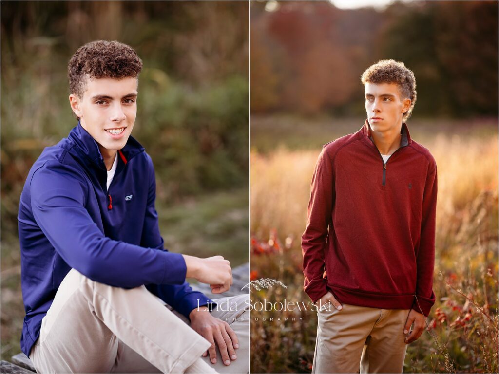 senior boy in a sweater, Madison CT photographer