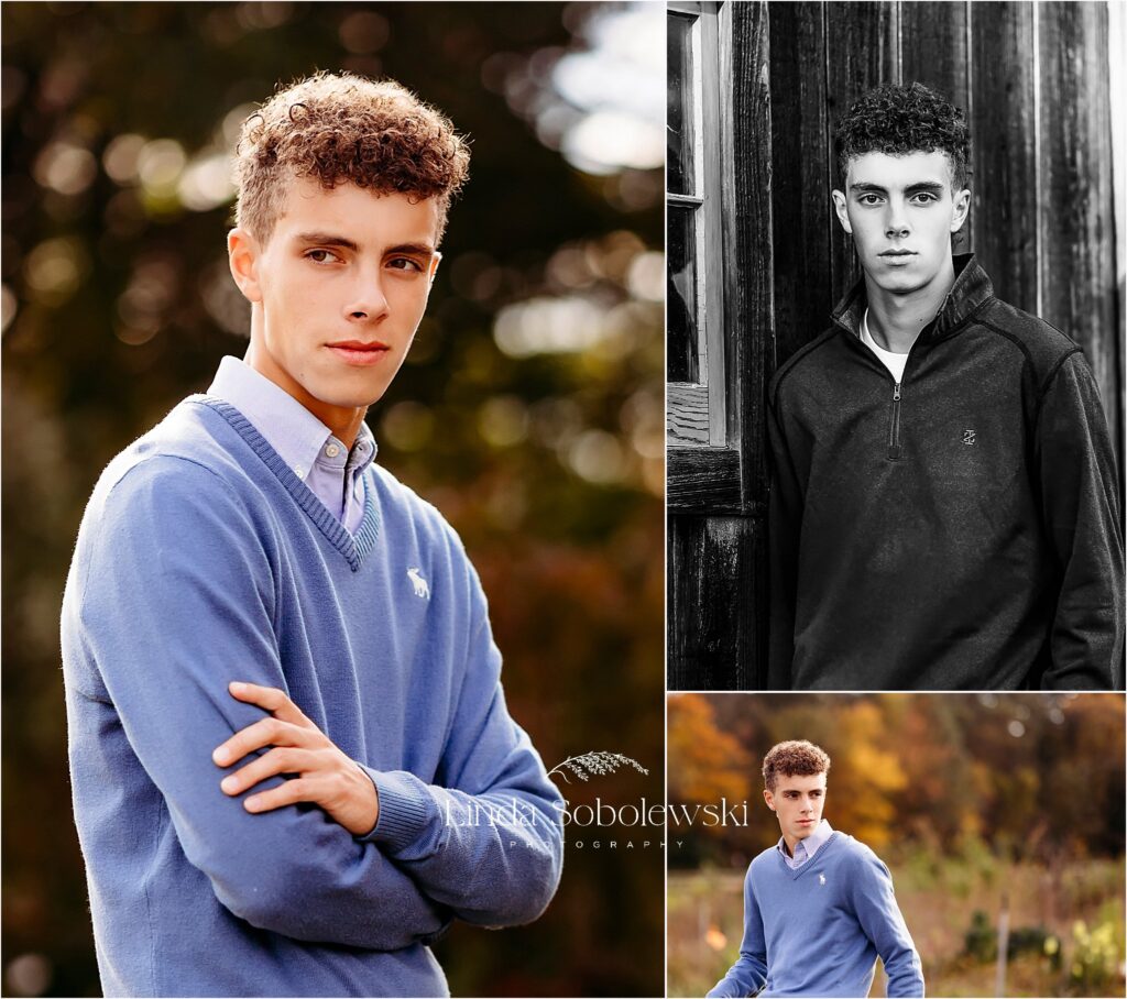 senior boy in a sweater, Madison CT photographer