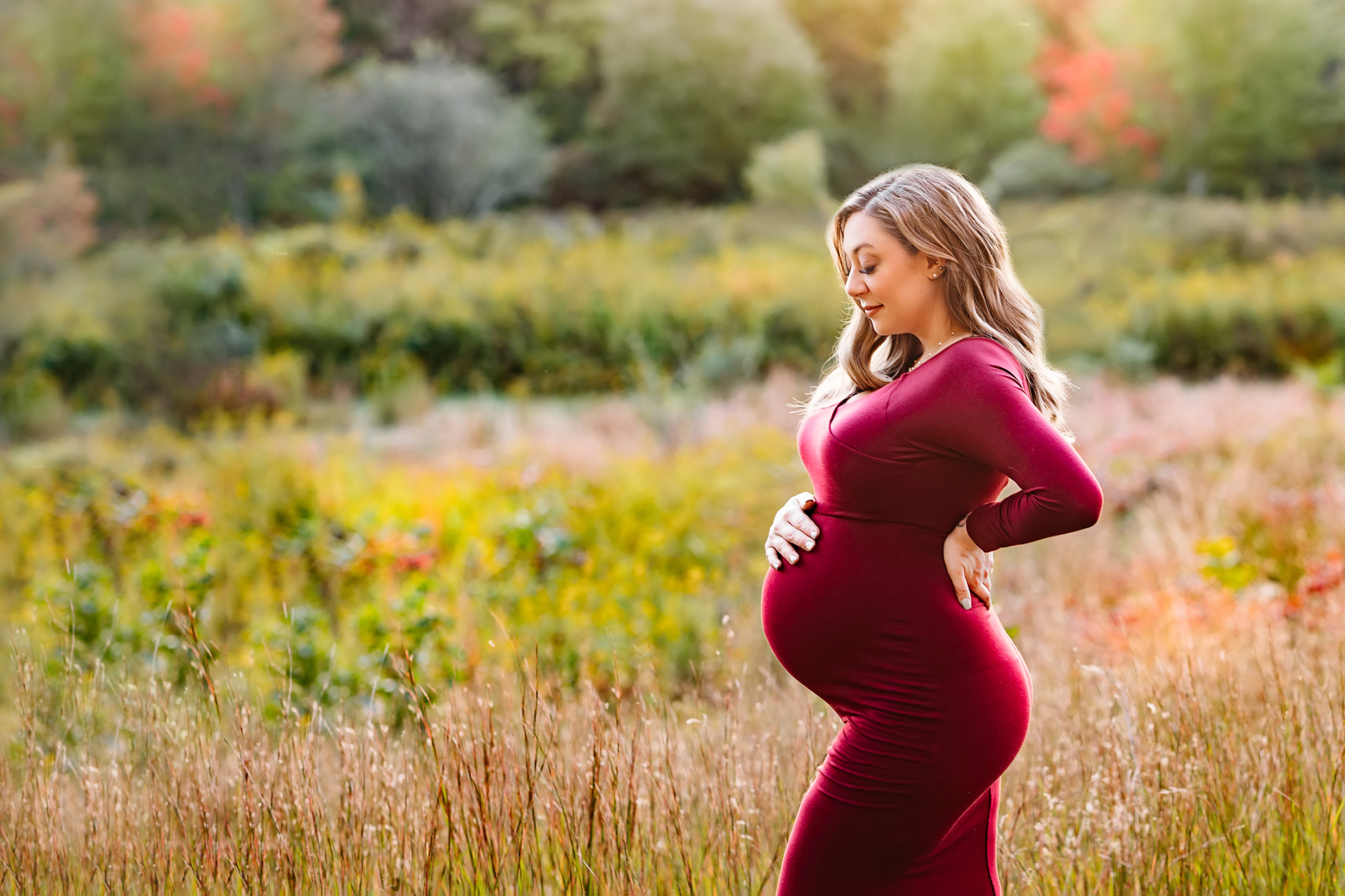 pregnant woman in red dress, Maternity Details Page for CT Maternity. photogrpaher
