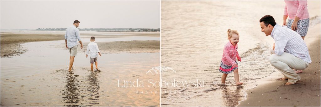 families playing at the beach, Summer petite sessions, Old Saybrook CT Family photographer
