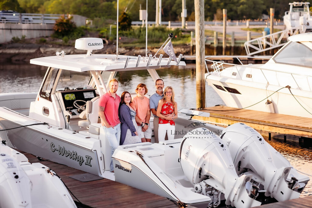 family on their big boat CT family photographer