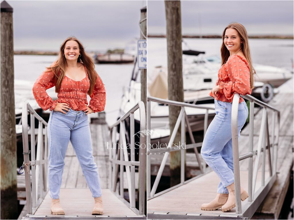 girl in jeans and a pink top, Best senior photographer in CT