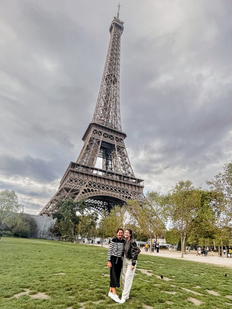 two women standing in front of the Eiffle tower in Paris, My trip to Paris for CT photographer
