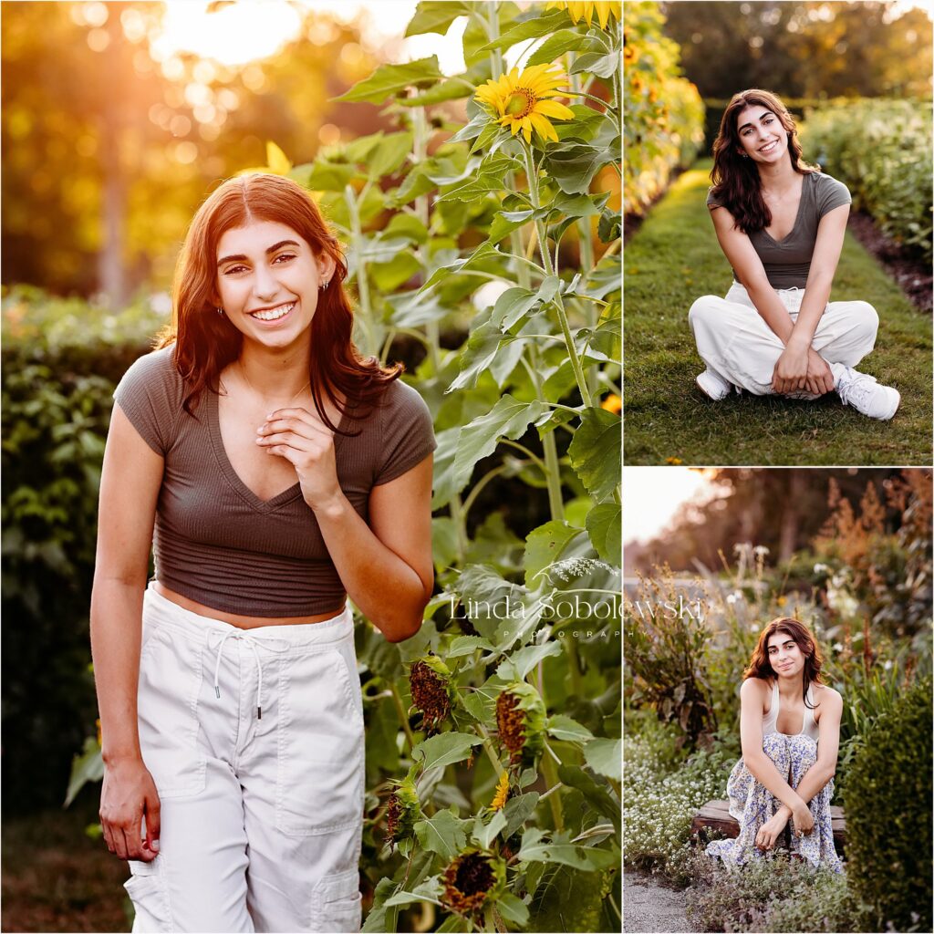 lovely teenager in field of golden flowers, Senior Photographer in CT