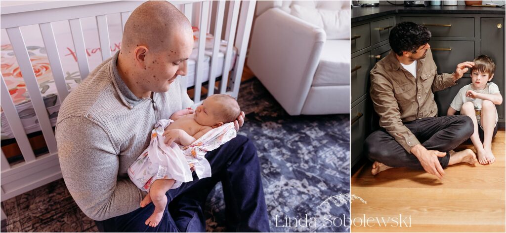 two dads holding their babies, Favorite Dad images for 2024, CT photographer