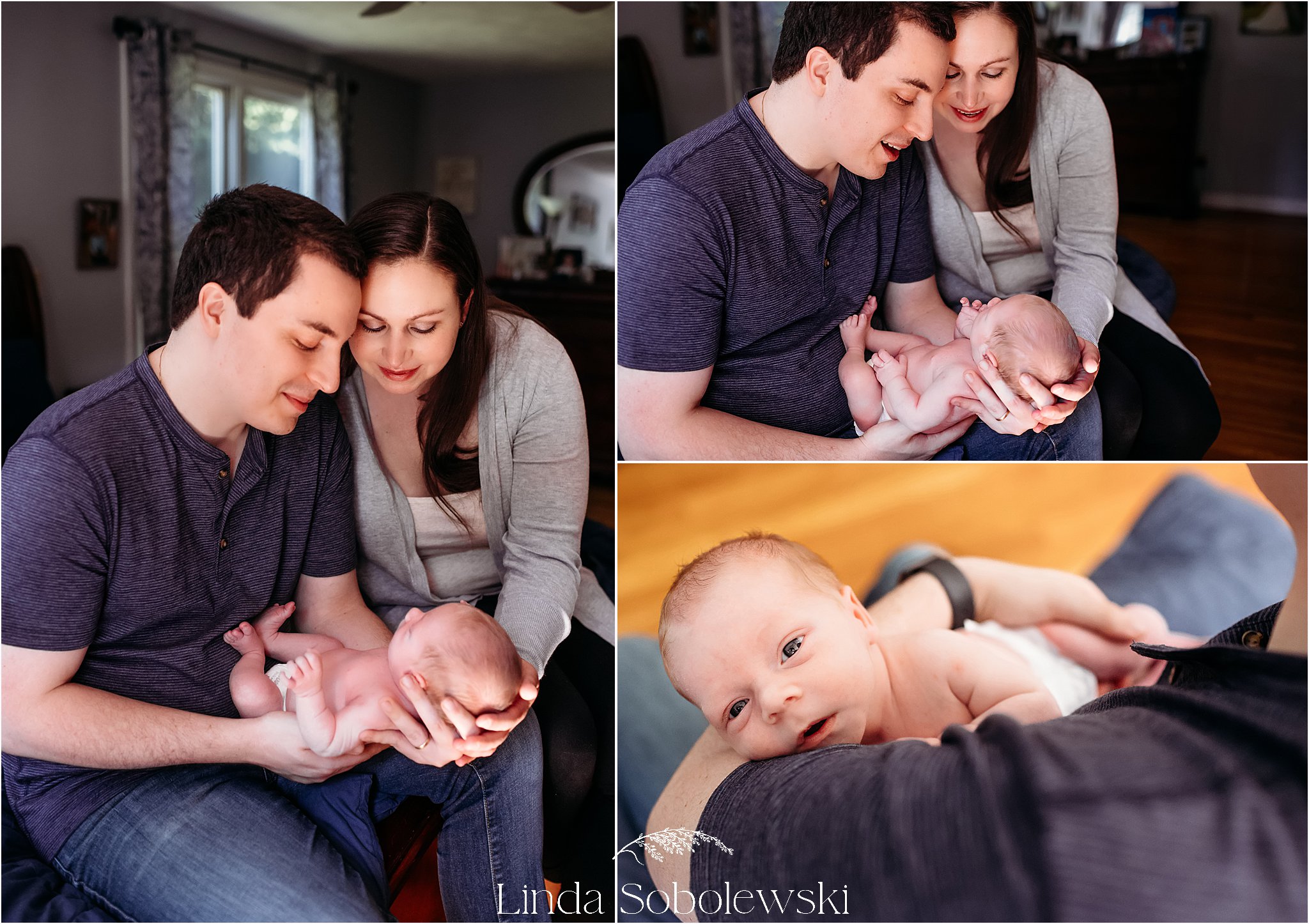 parents holding their baby boy, CT shoreline newborn photographer