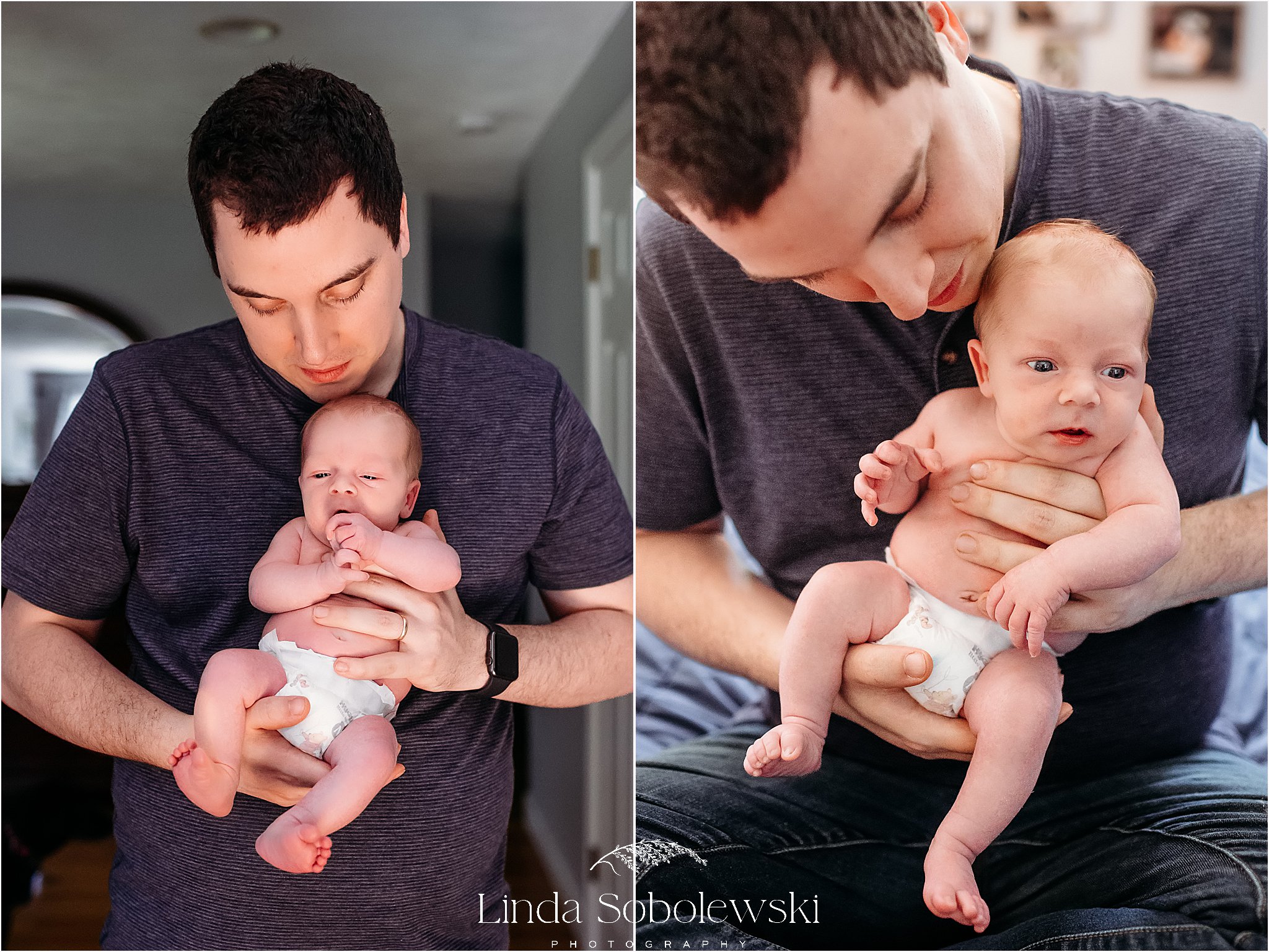 father holding his newborn baby boy, Westbrook CT photo session