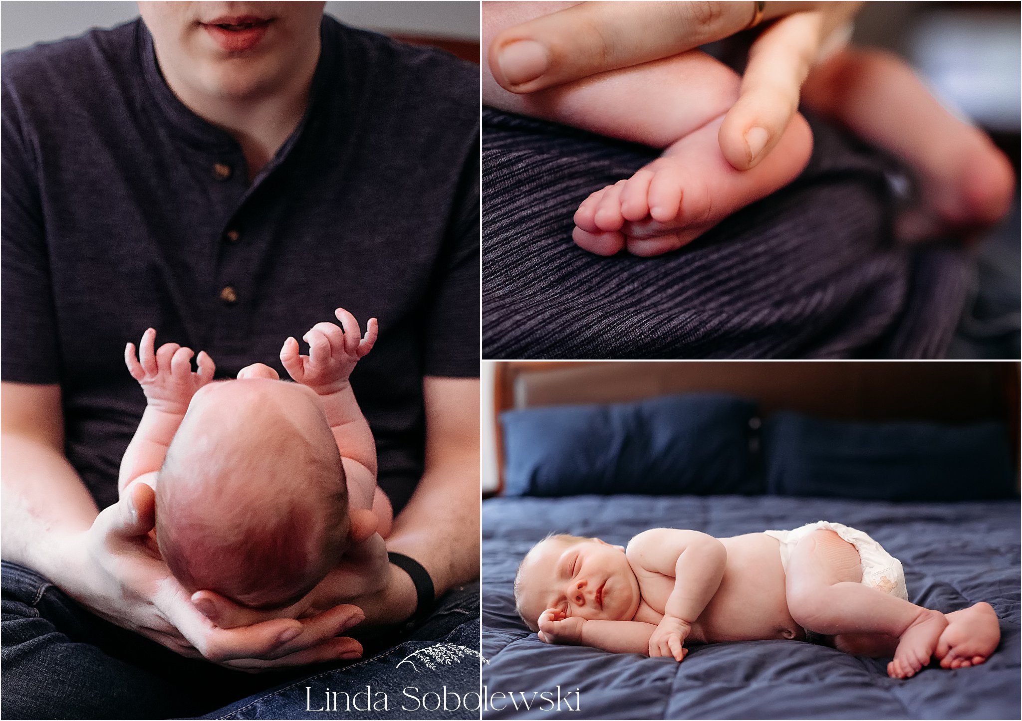 three photos of baby fingers and tiny feet, Guilford CT newborn photography session