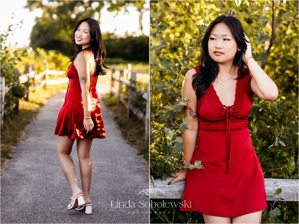 girl in red dress, CT Senior photographer