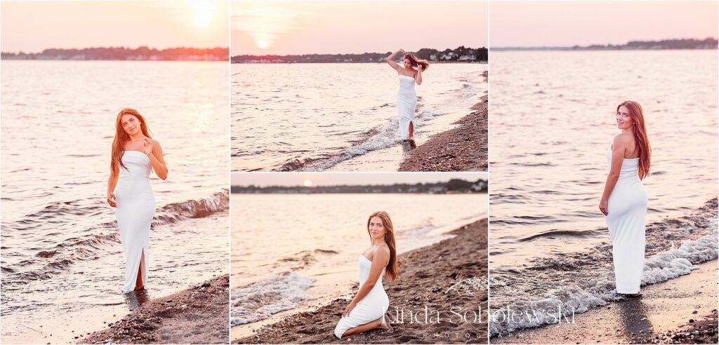 senior girl walking on the beach, West Hartford, CT senior photographer