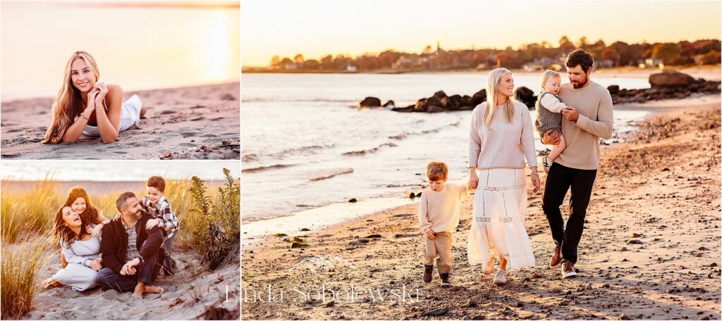 families at the beach Connecticut Family and  Senior photographer