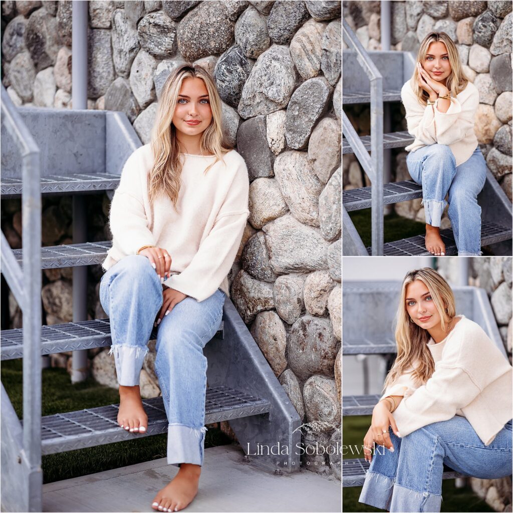 sitting on steps, Old Saybrook CT photographer