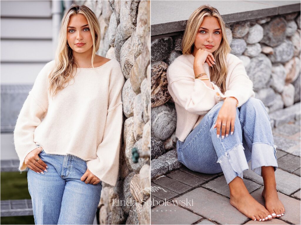 sitting on steps, Old Saybrook CT photographer