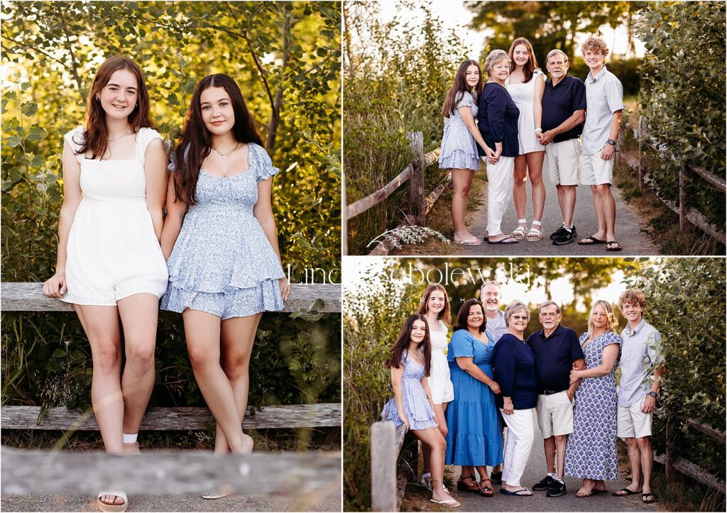 various family members at the beach for a big family photo shoot in CT