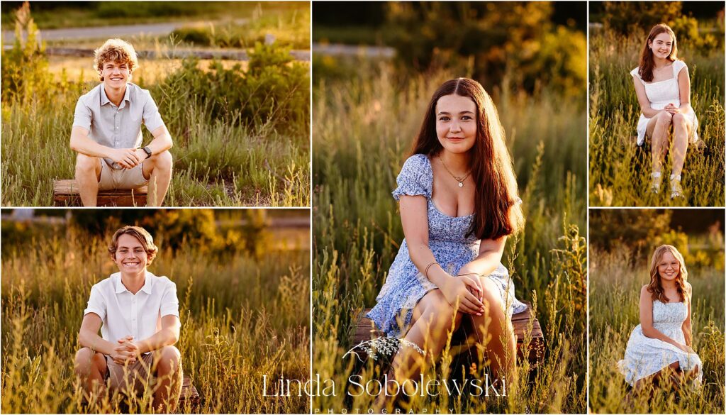 cousins sitting in a field, CT Senior photographer